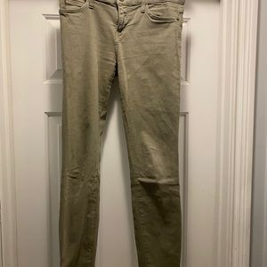 current/elliot | olive skinny jeans w/ zipper | 28